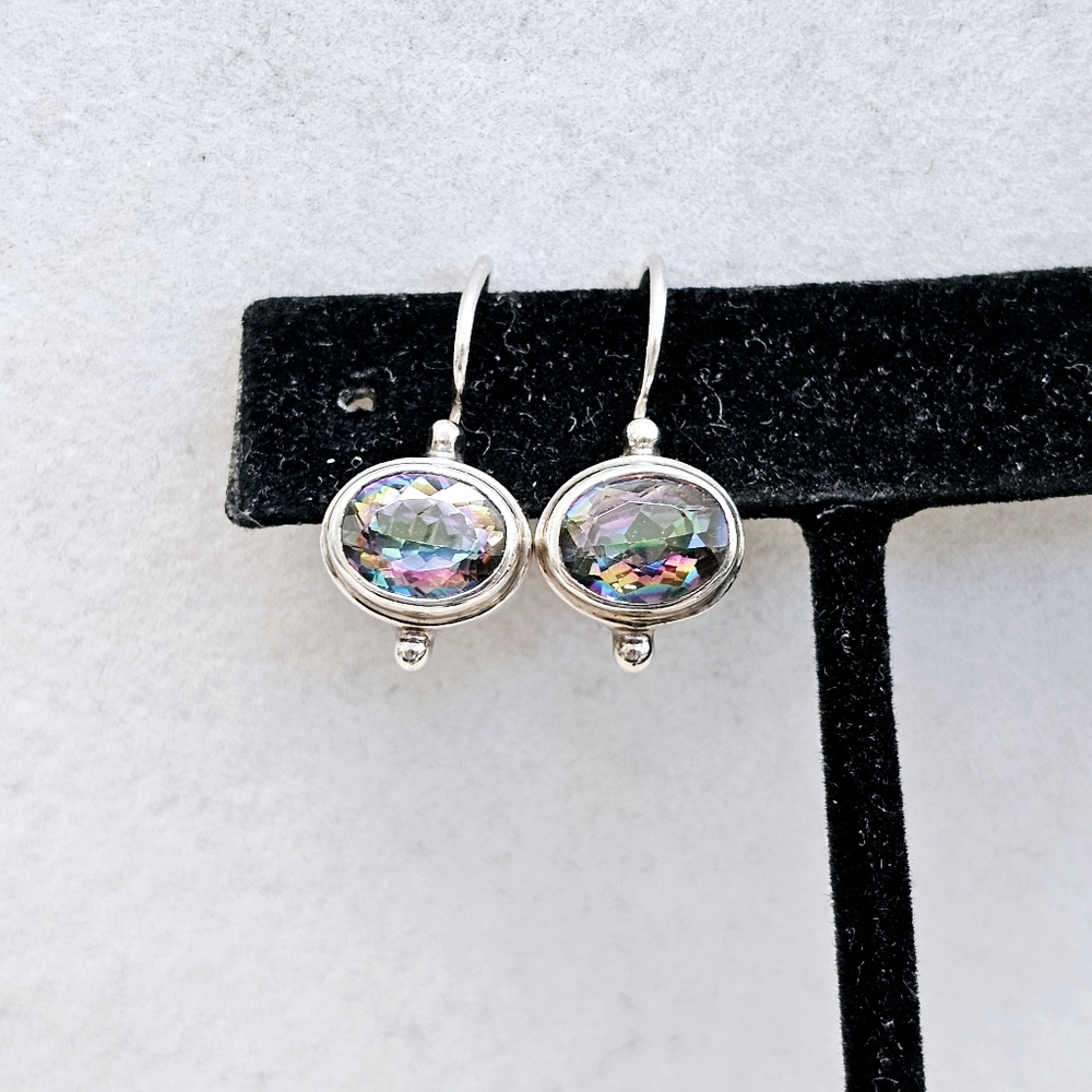 Sarda Mystic Topaz Earrings in 925 Silver - Picture 4 of 15